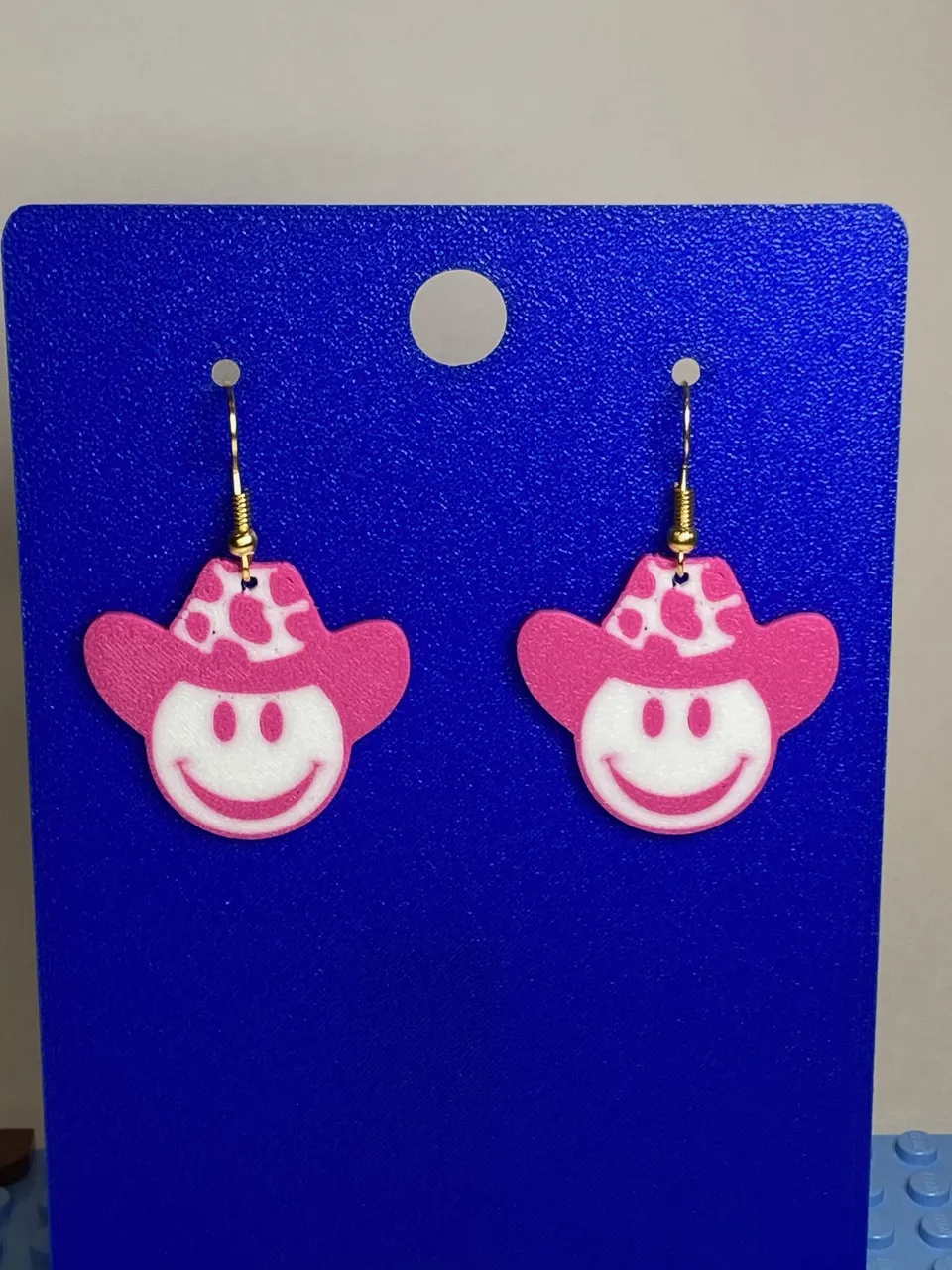 Cowgirl Smiley Face Earrings view 4