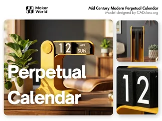 Mid Century Modern Perpetual Calendar [245mm Tall]