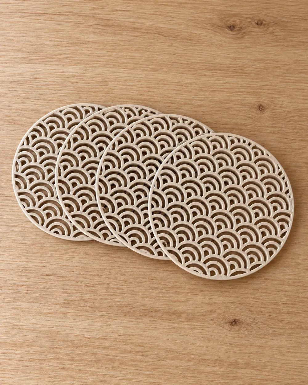 Japanese Seigaiha Coaster Set with Holder - Free 3D Print Model ...