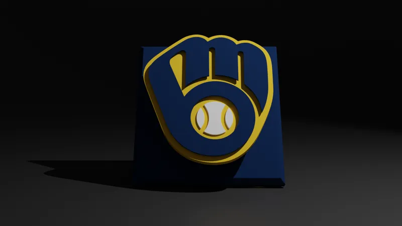 MLB Milwaukee Brewers Floating Logo Sign