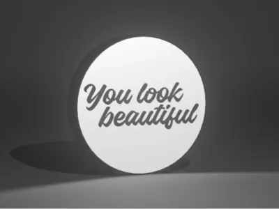 'You look beautiful' inspirational lightbox