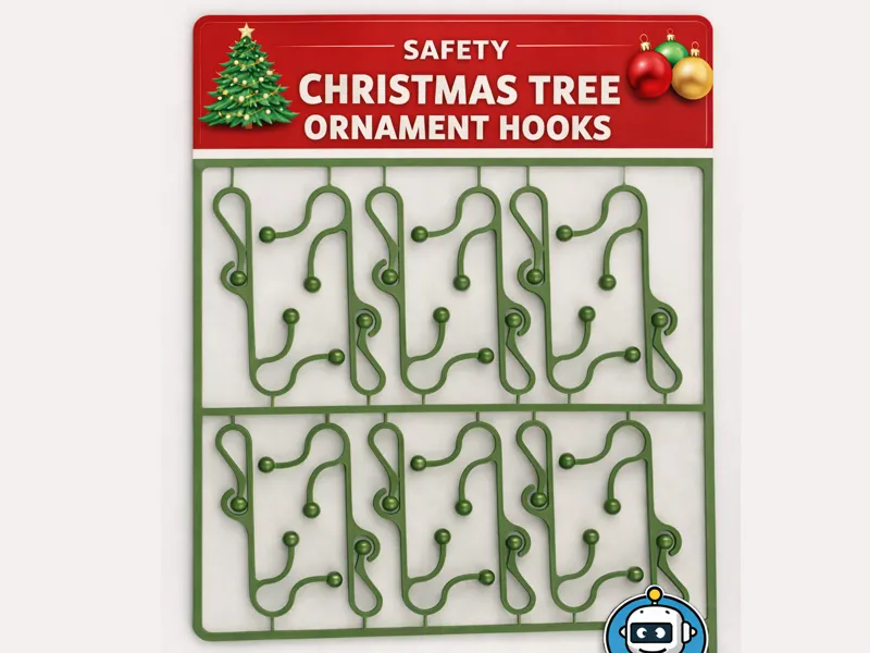 Safety Christmas Tree Ornament Hooks Kidcard