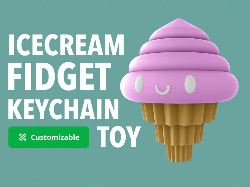 Ice cream cute fidget keychain toy
