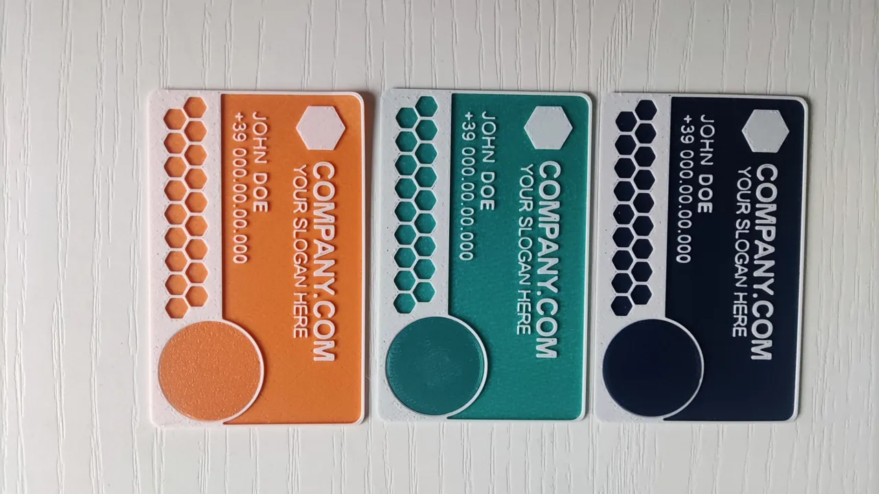 Parametric business card view 3
