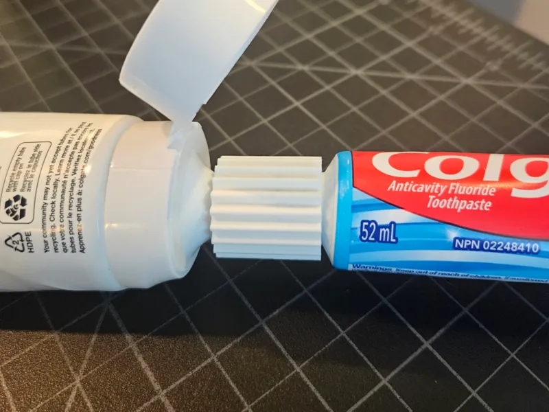 Toothpaste Tube Coupler (non threaded to threaded)