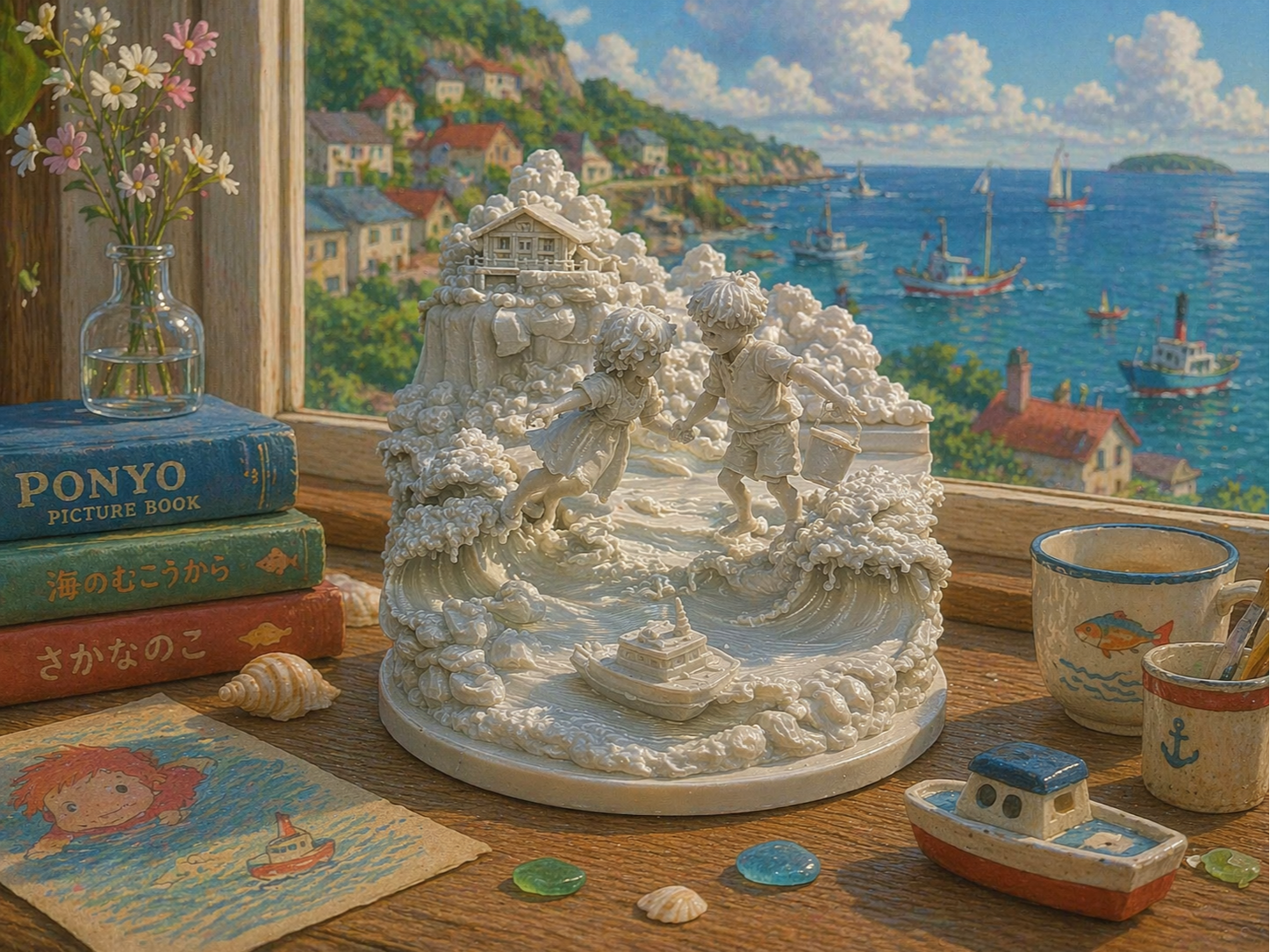 Ponyo Diorama Studio Ghibli Animation Nostalgia 