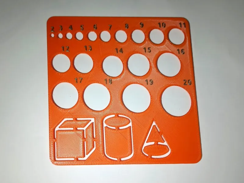 Template with basic 3D shapes and circles