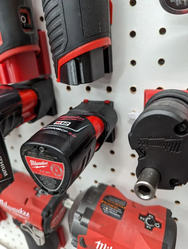 Great M12 Battery Mount for Pegboards