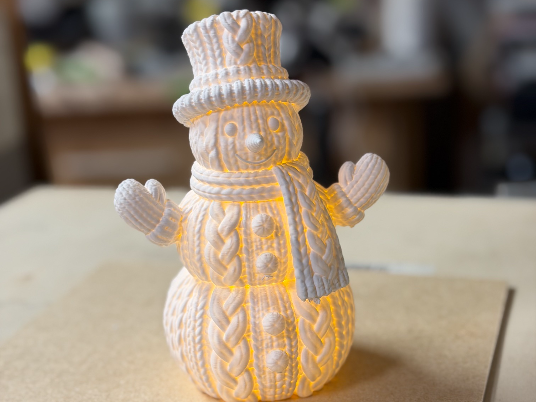 Teelicht "gestrickter Schneemann" - 1