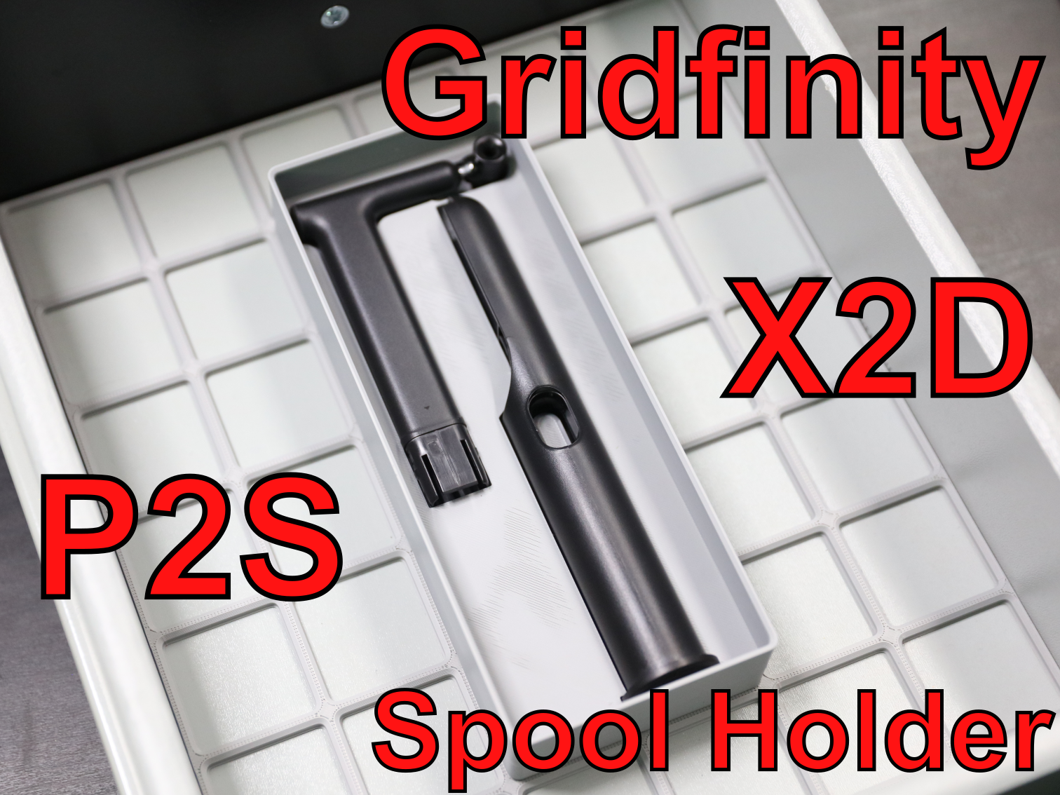 Gridfinity Bin for BambuLab X2D / P2S Spool Holder