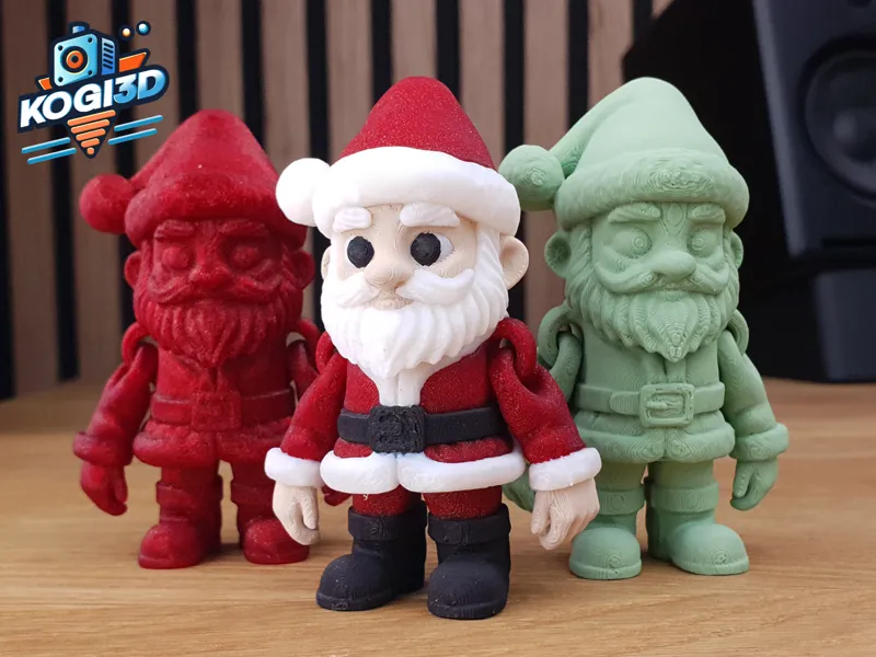 Print in Place Multicolor Articulated Santa Model