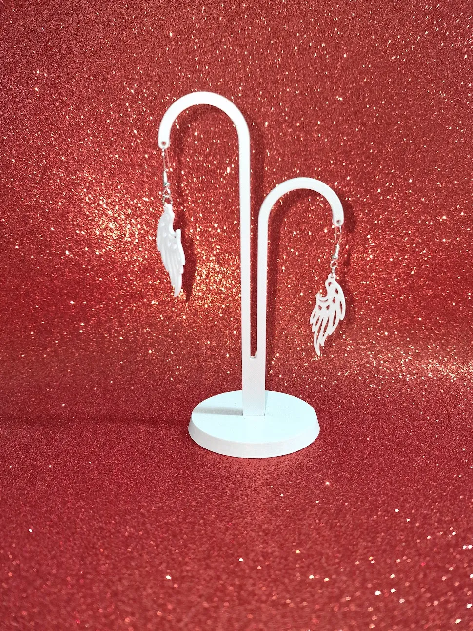 Angel wing earrings view 3