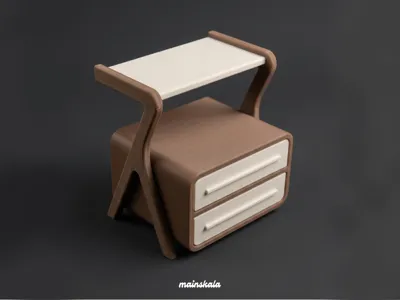 1:12 Doll House Mid Century Modern Nightstand