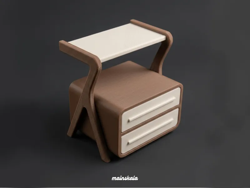 1:12 Doll House Mid Century Modern Nightstand 