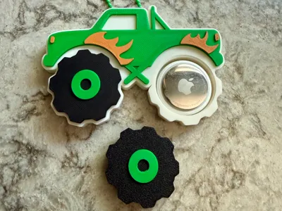 Monster Truck AirTag Holder Keychain