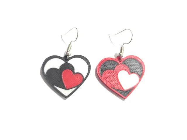 Layered Hearts Earrings - Valentine's Day