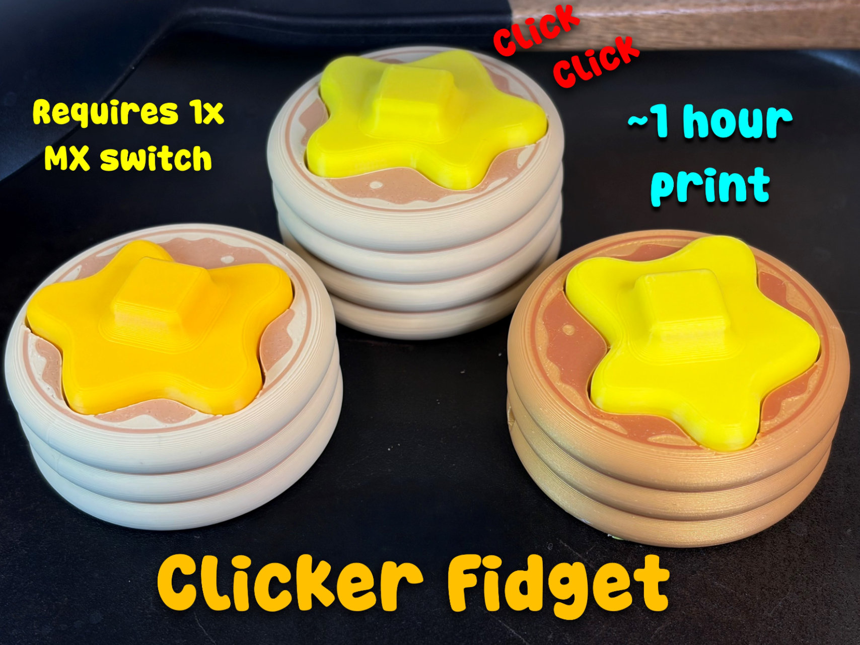 Pancake and Butter Clicker Fidget Toy (~1 hour)
