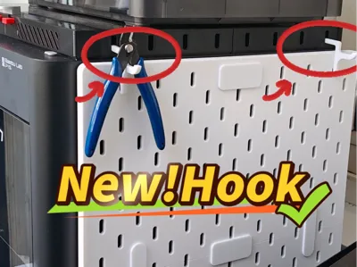 Hook/Connector for p1s/p2s riser & ikea/skadis洞洞板