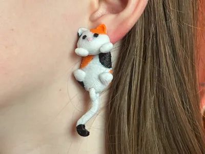 Hanging Cat Earrings