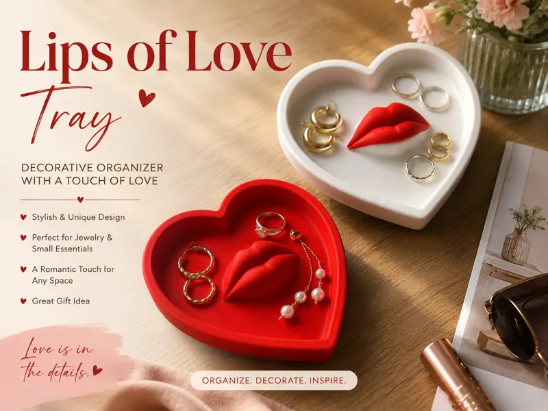 Lips of Love Tray | Decorative Jewelry Organizer
