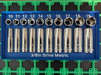 Gridfinity 3/8in 10-19mm Socket + Deep Holder