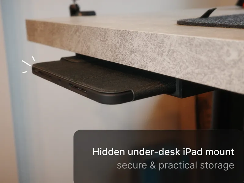 Under Desk iPad Mount - Case Friendly Slots