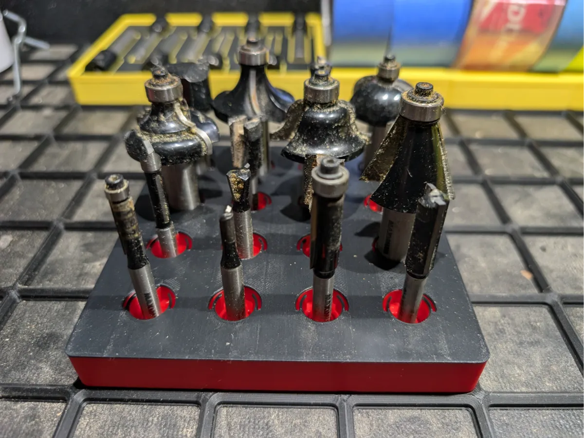 Modular Router Bit Holder Gridfinity Router Bit Holder - 3x3 - Free 3D Print Model - MakerWorld