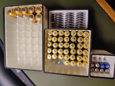 Gridfinity battery boxes, stackable