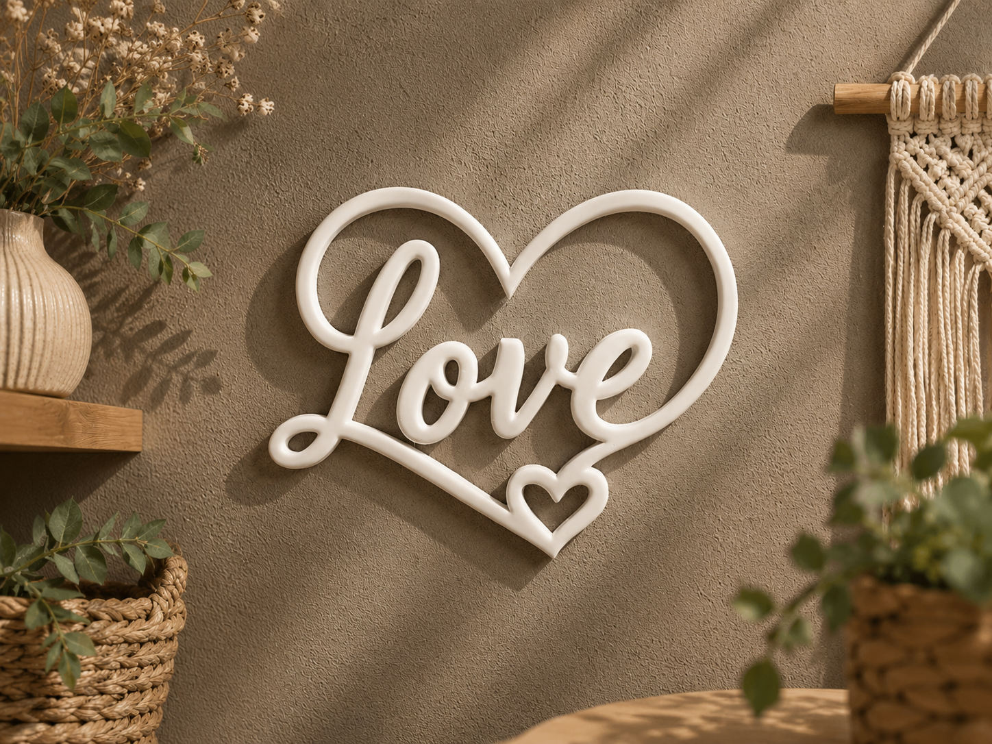Love Heart Wall Art- 3D Print Model