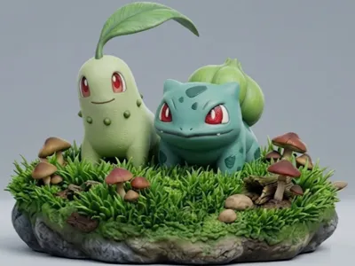 Bulbasaur and chikorita