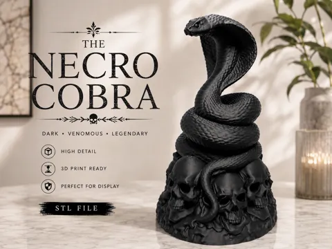 Adorno temático: Necro Cobra – Skull Relic — referencia de MakerWorld