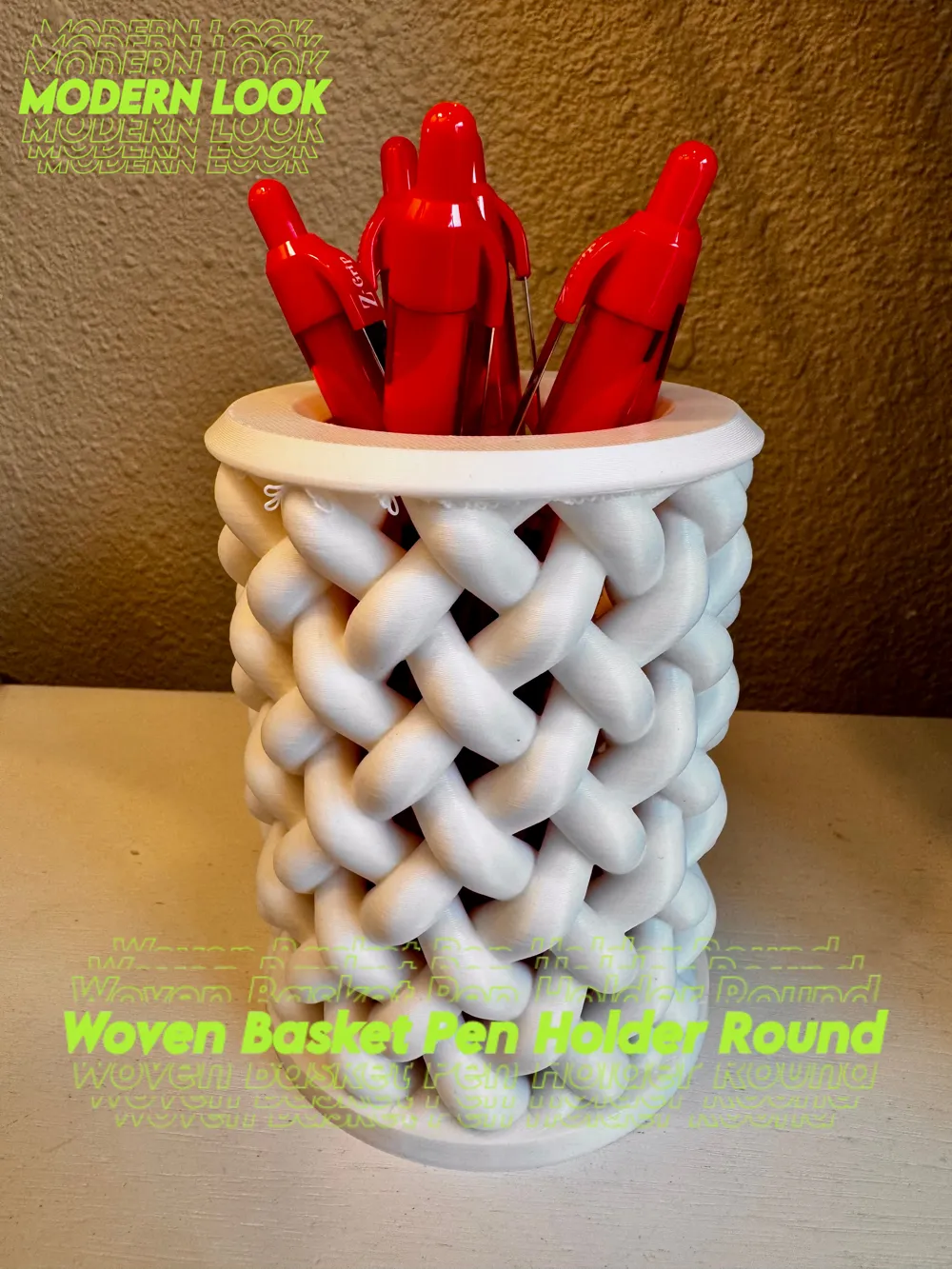 Woven Basket Pen Holder