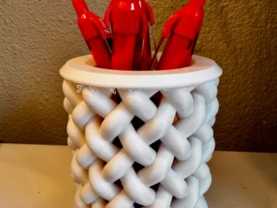 Woven Basket Pen Holder