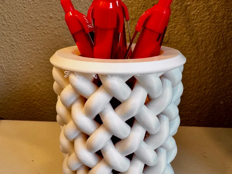Woven Basket Pen Holder