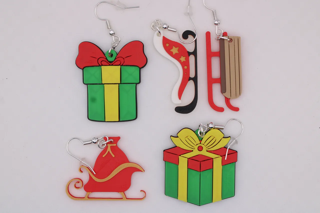 Present and Sled Earrings view 2