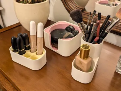 Modular Stackable Makeup Organizer Brush Lip Case