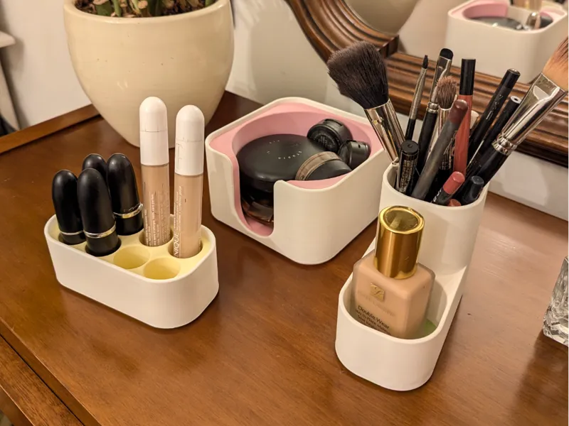 Modular Stackable Makeup Organizer Brush Lip Case