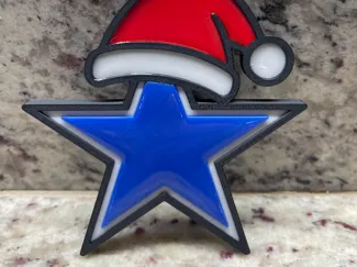 Dallas Cowboy Star with Hat Christmas Ornament