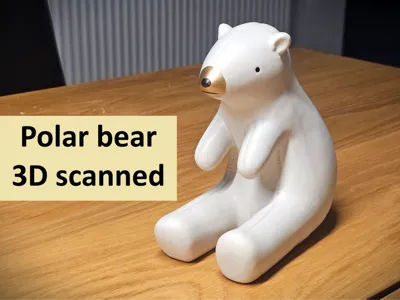 Ceramic Teddy Polar Bear - 3D Scan