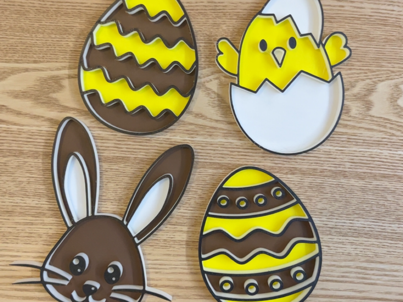Sensory play easter shapes