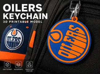 Edmonton oilers backpack keychain