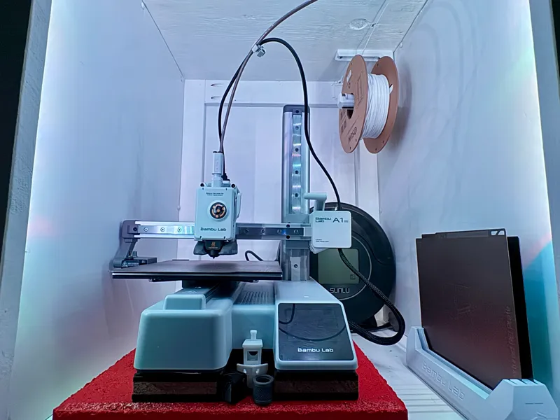 Overhead Filament Spool Mount for Space Savings. 