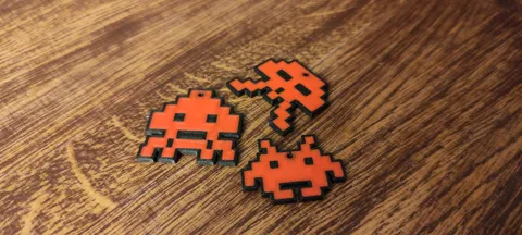 Space invaders earrings view 2