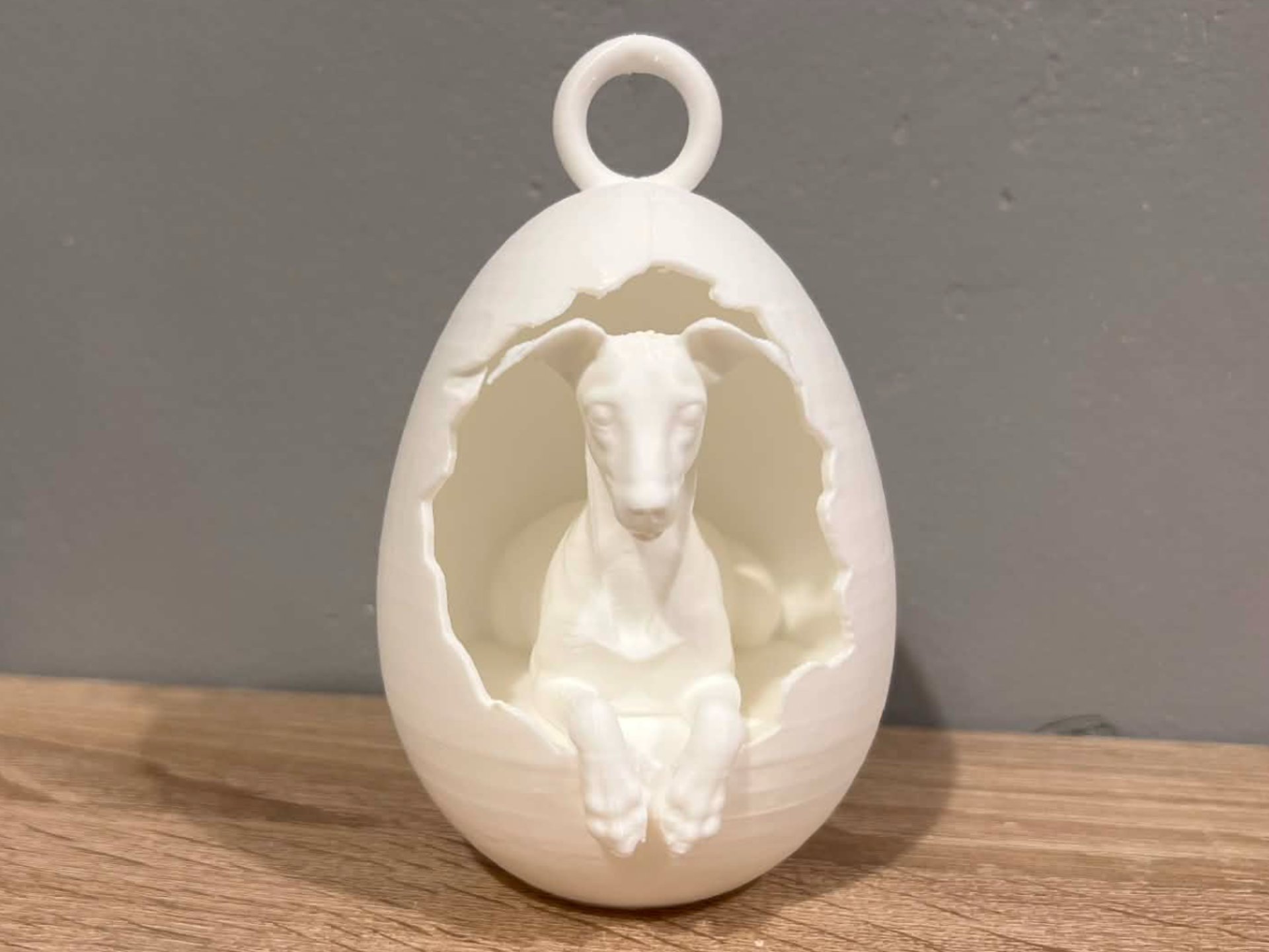 Easter Egg with Greyhound dog - Decor - For Hang
