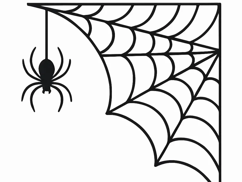 Spiderweb with spider - halloween decoration