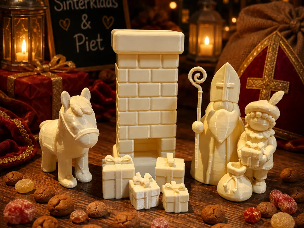 Modelo para impresión 3D: Sinterklaas en Piet set. Referencia del modelo original.