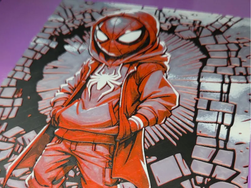 Young Spider Brick wall Hueforge