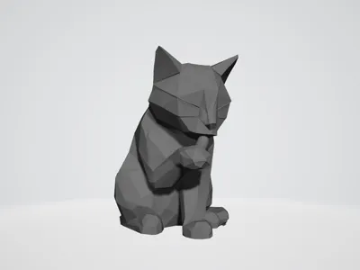 low poly cat