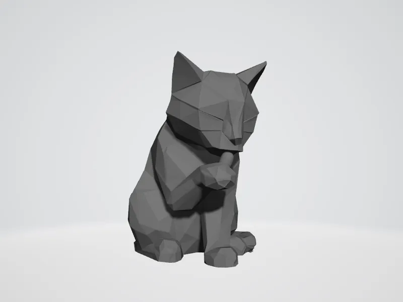 low poly cat