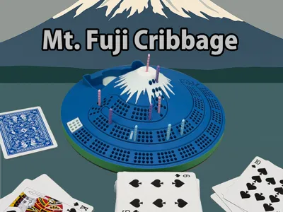 Mt. Fuji Cribbage Board